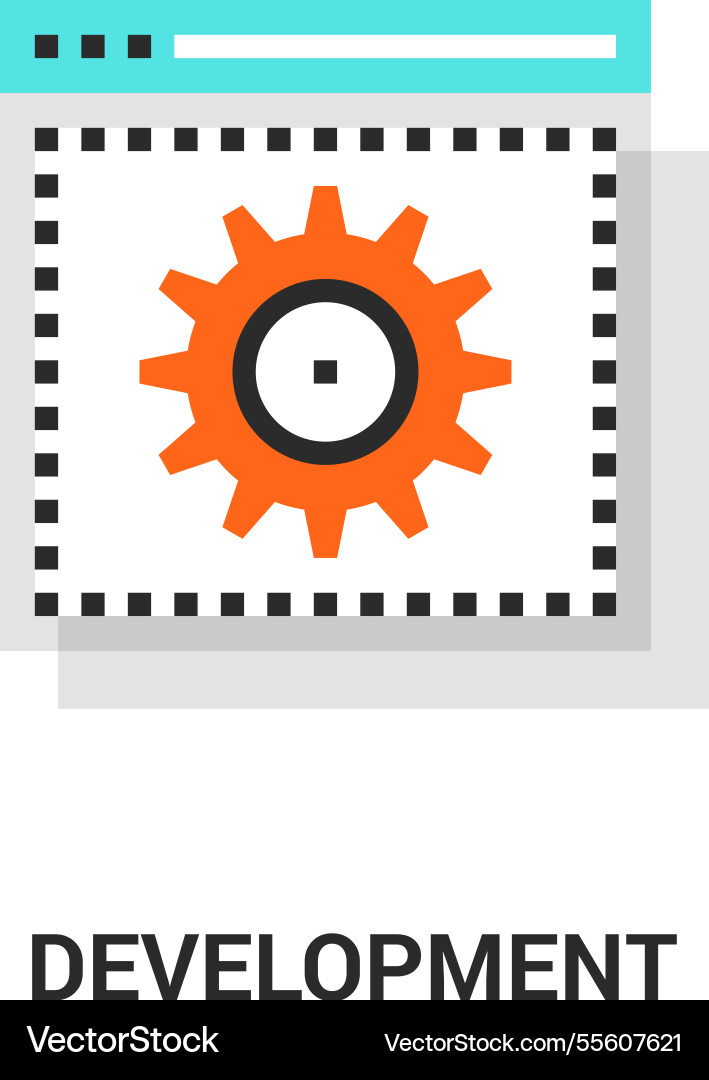 Web development flat line icon design concept vector image