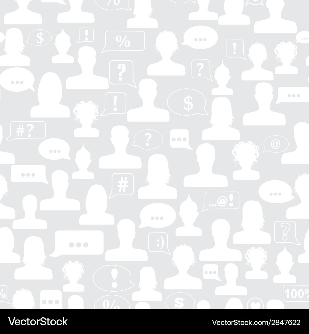Avatars and Speech Bubbles Pattern Vector Image