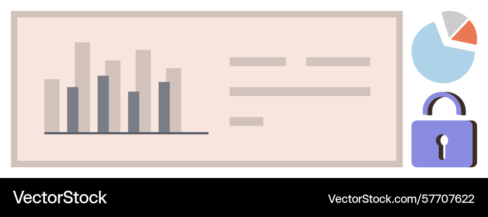 Data analysis dashboard with graphs pie chart vector image