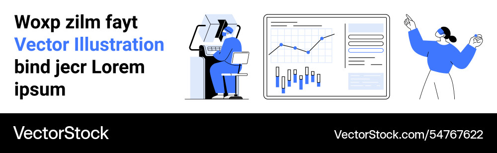 Digital analysis and presentation with graphs Digital analysis and presentation with graphs vector image