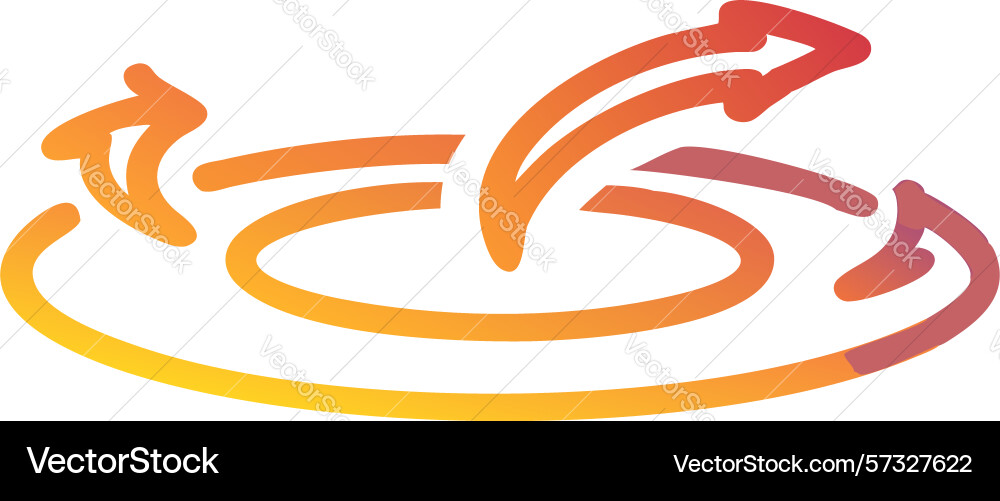 Dynamic circular arrow swirl design generative ai vector image