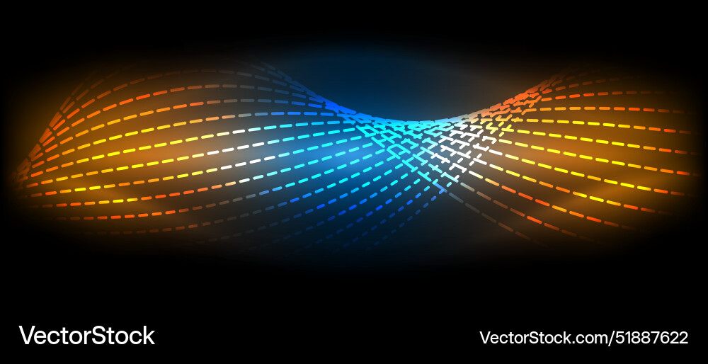 Neon wave lines with blend effect Vector Image