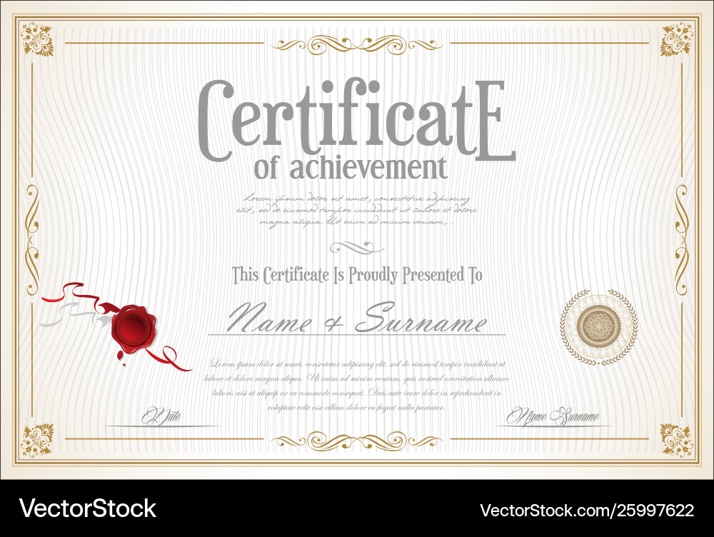 Retro Certificate Background vector image