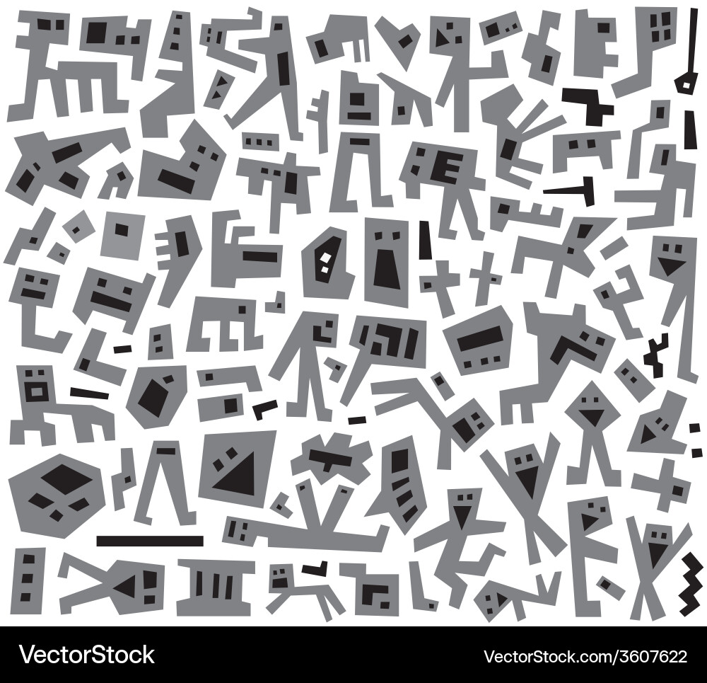 Robots - abstract design elements Vector Image