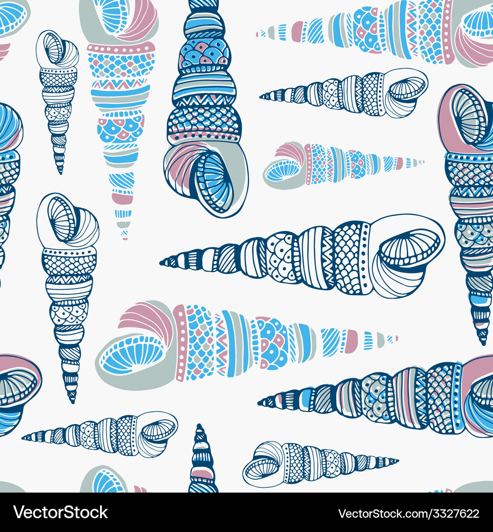 Seashell seamless pattern Vector Image