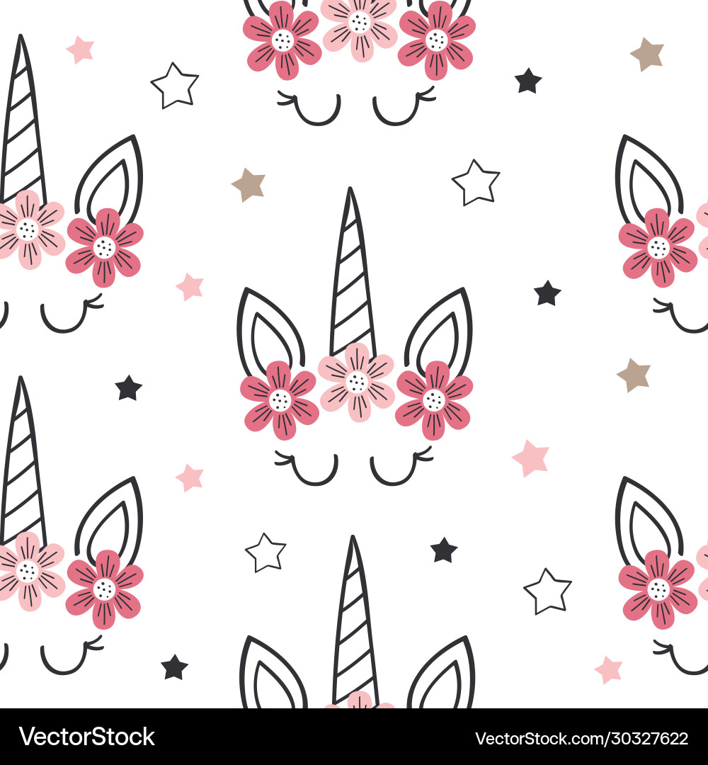 Unicorn Cloud Pattern vector image