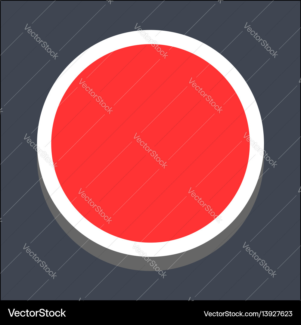 3d flat blank circle web button Vector Image