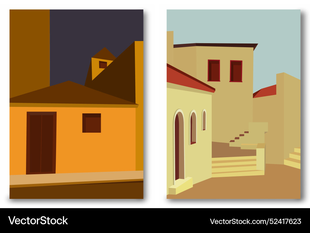 Abstract architecture in the mediterranean style Vector Image