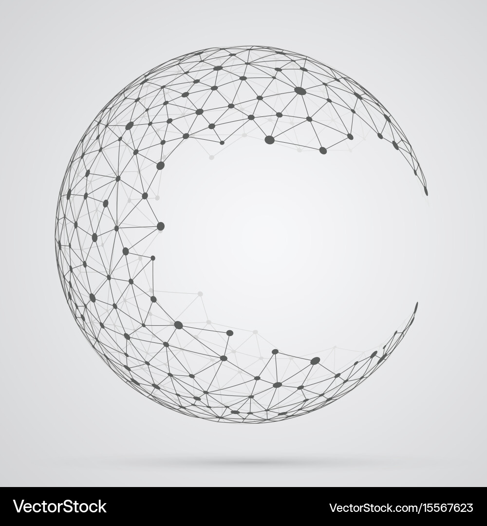 Abstract Mesh Sphere Network Vector Image
