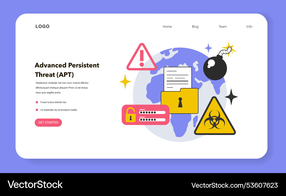 Apt or advanced persistent threat web banner vector image