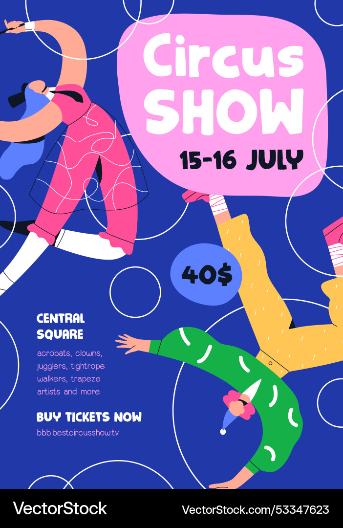 Circus show poster design carnival festival Circus show poster design carnival festival vector image