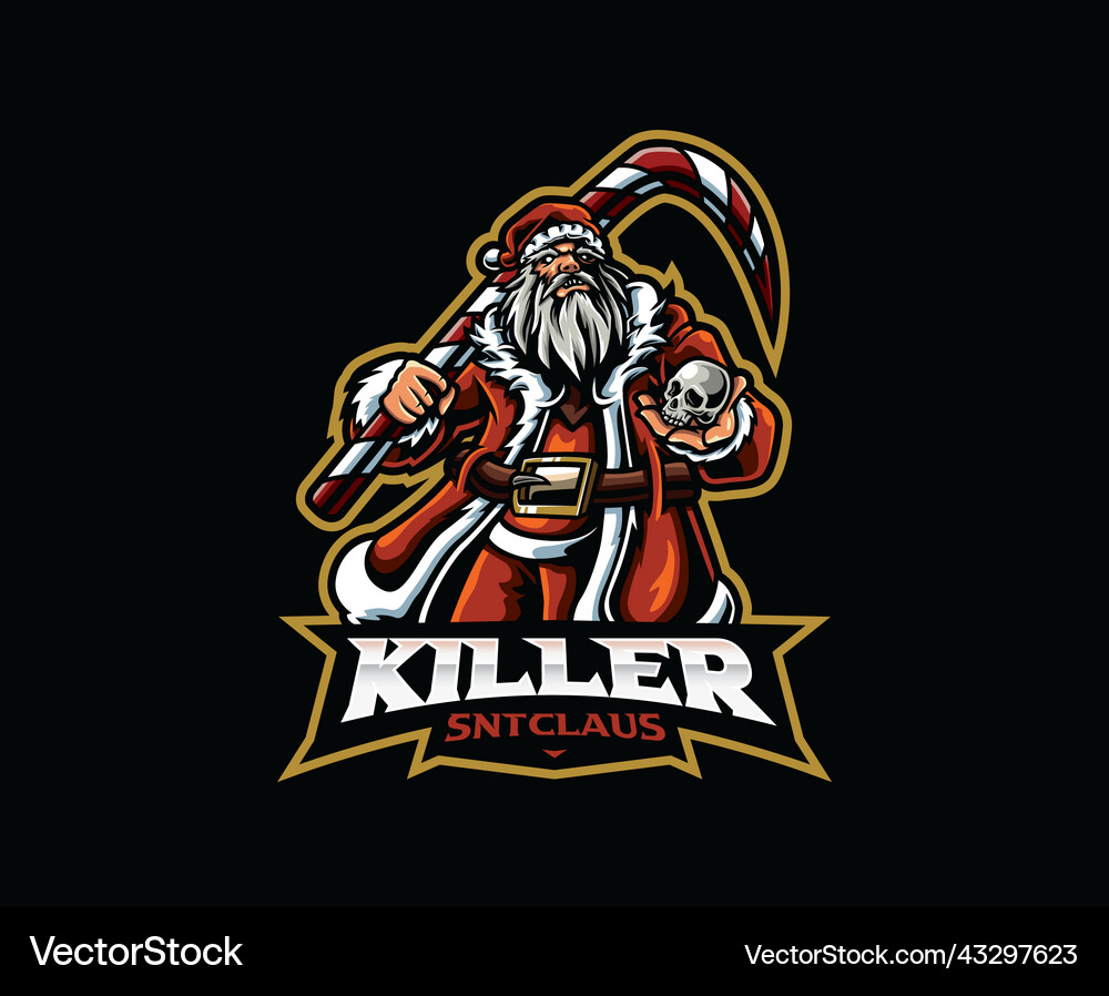 Evil Santa Killer Mascot Logo Vector Image