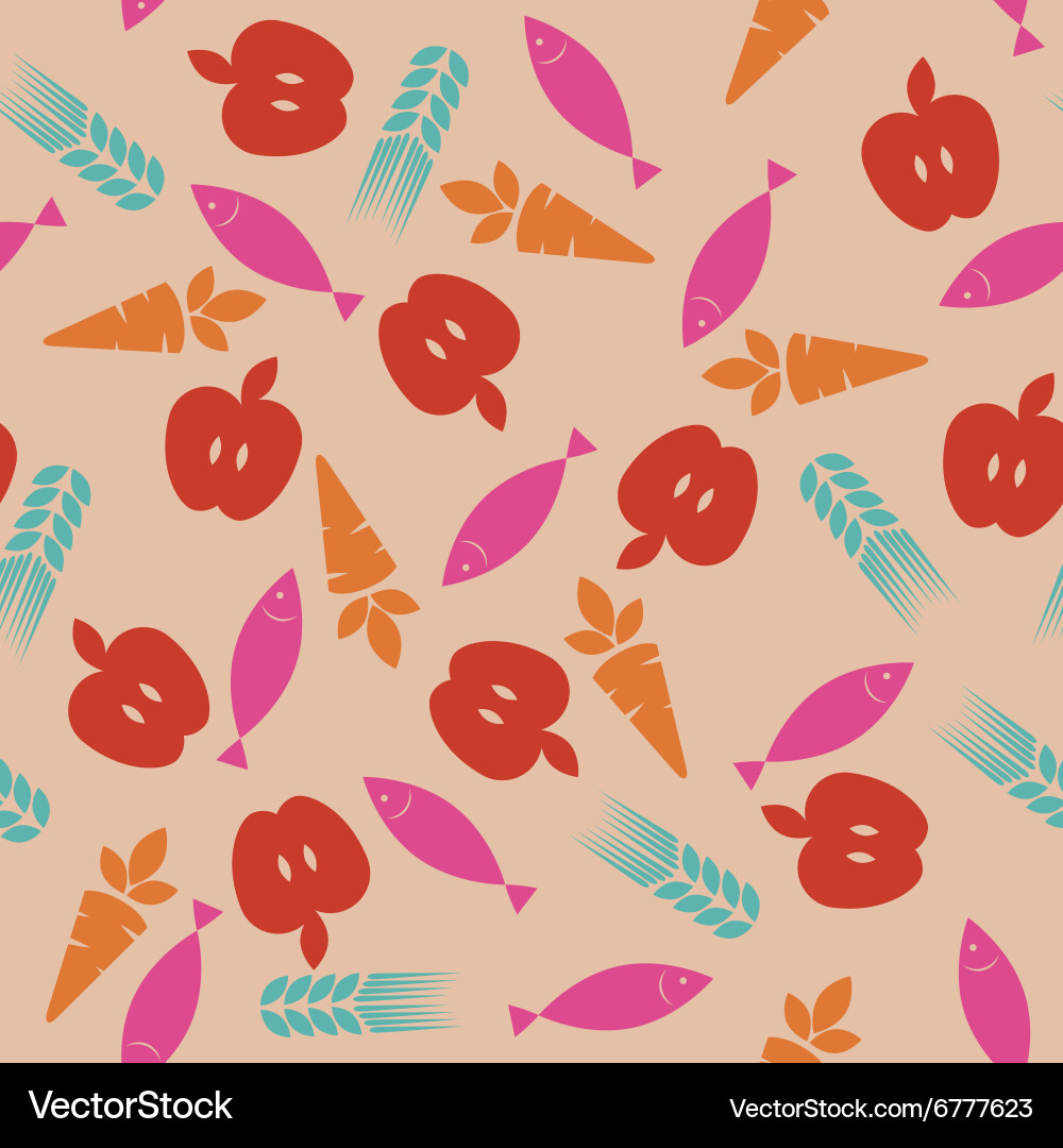 Food Icon Pattern - Fresh & Vibrant vector image