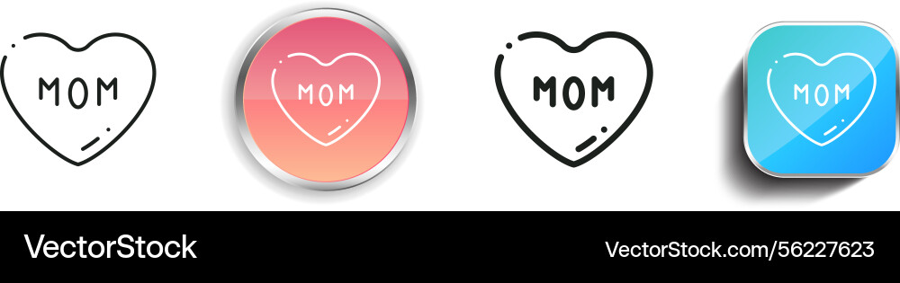 Love icon thin linear regular and button style Vector Image