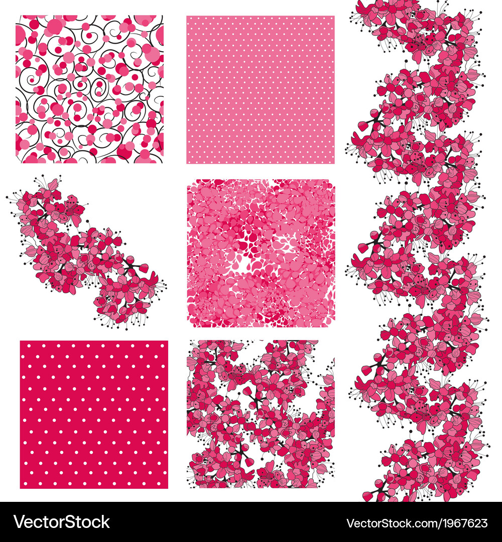 Seamless patterns set Vector Image