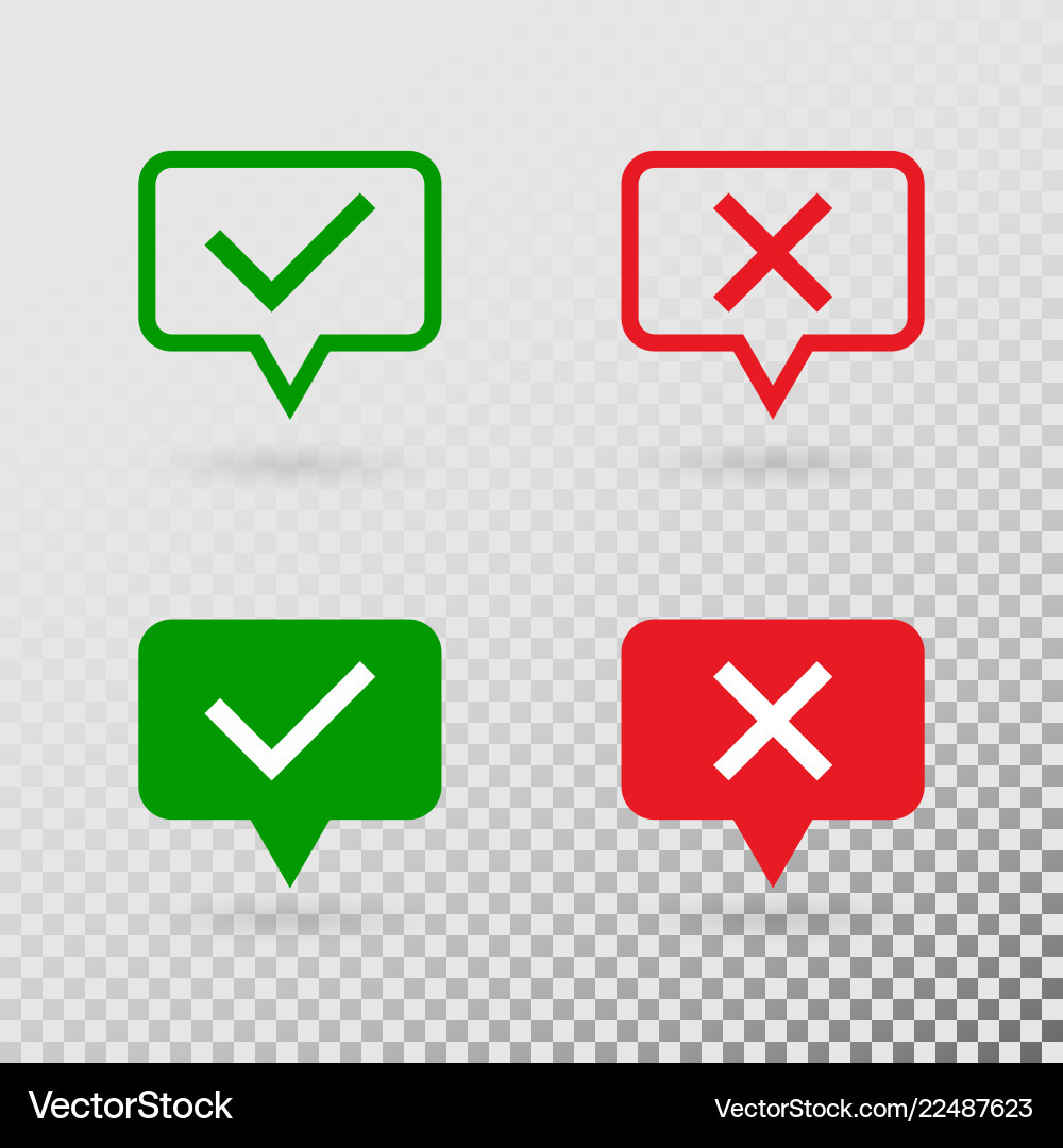 Speech bubbles with check marks green tick Speech bubbles with check marks green tick vector image
