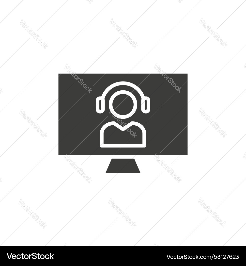 Tech support line icon isolated on white Vector Image