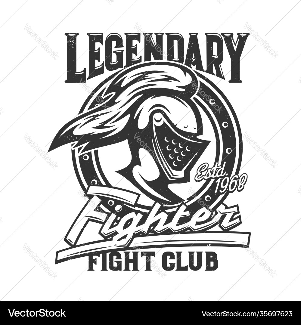 Tshirt print with knight head side view mascot Vector Image