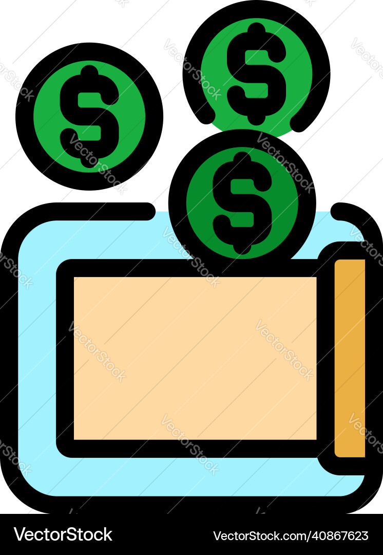 Website monetization icon color outline Website monetization icon color outline vector image