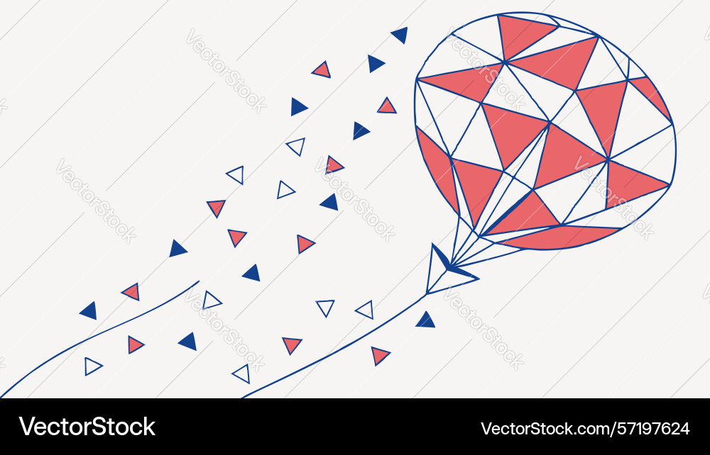 Abstract geometric kite with dynamic elements vector image
