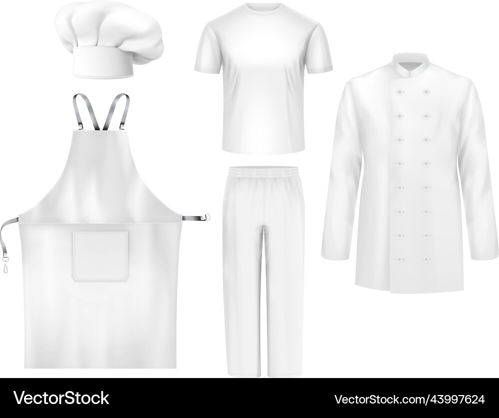 Chef uniform realistic composition Chef uniform realistic composition vector image