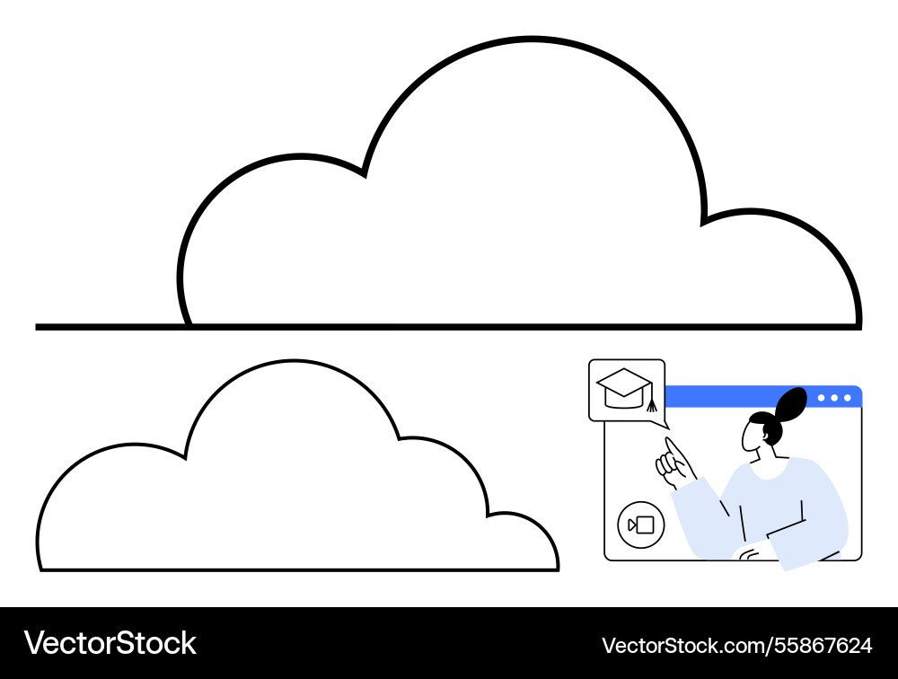 Cloud storage concept with user accessing email Cloud storage concept with user accessing email vector image