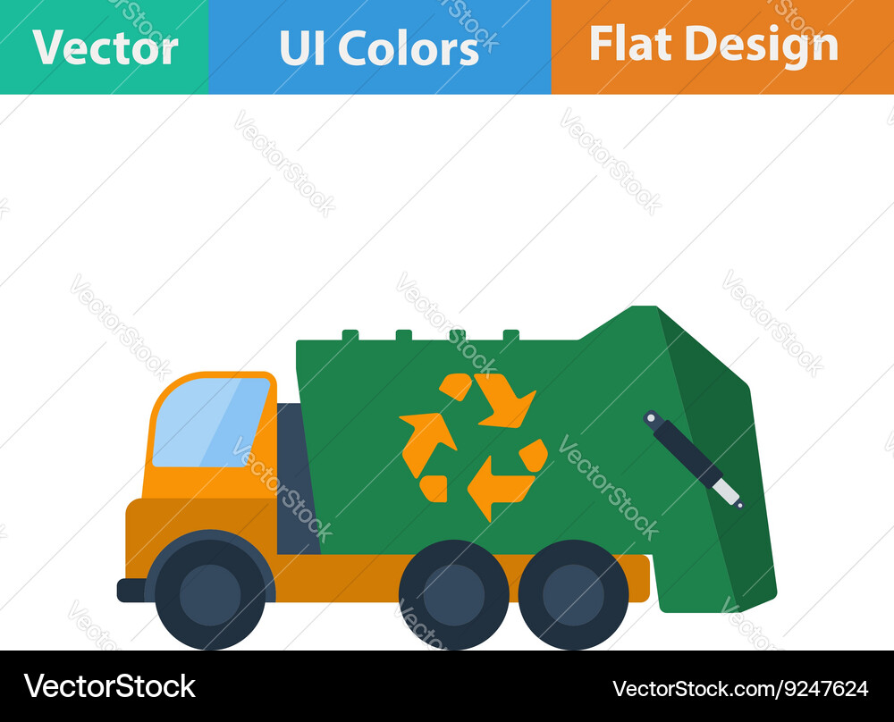 Garbage car with recycle icon vector image