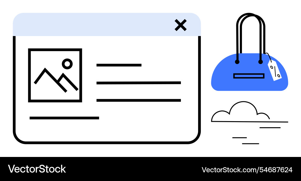 Online shopping interface with product image Online shopping interface with product image vector image