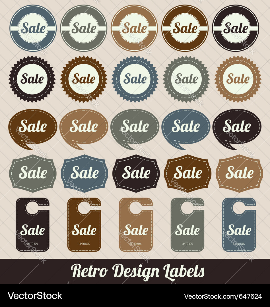 Retro Sale Tags & Stickers Vector Image