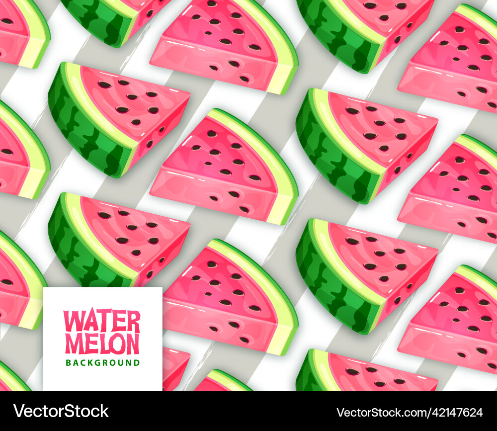 Seamless pattern with watermelon slices vector image