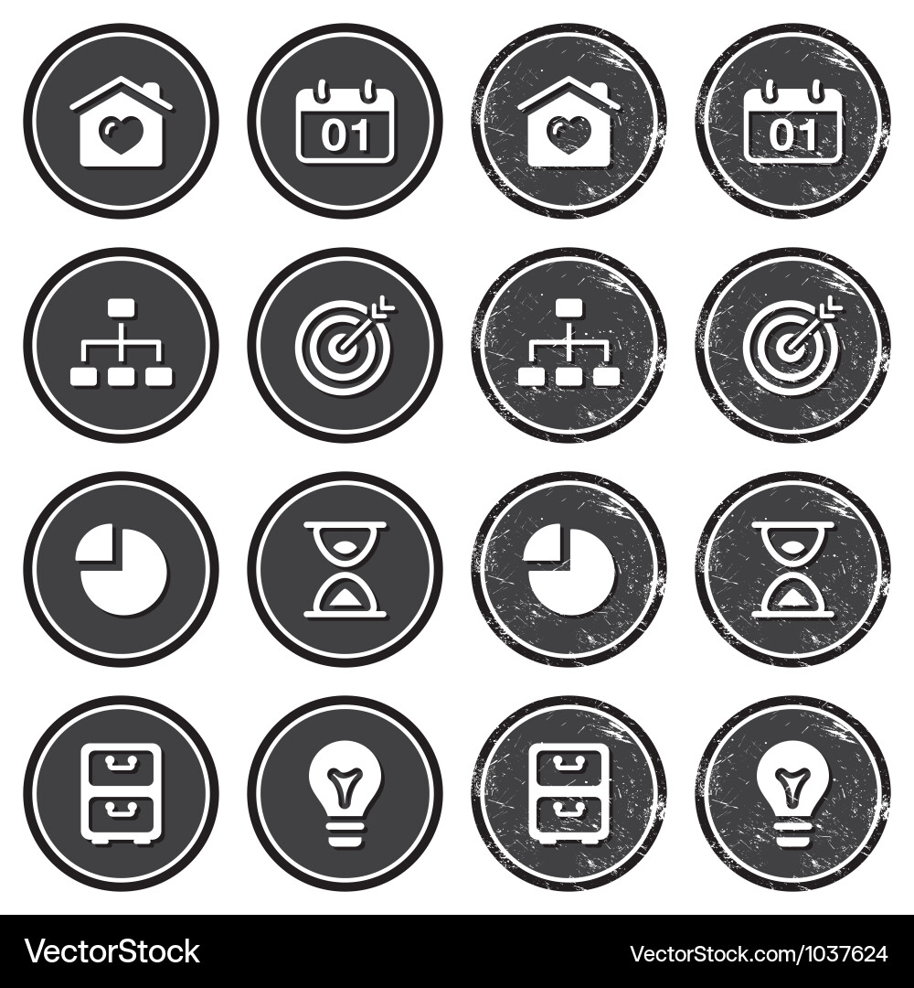 Website navigation icons on retro labels set Vector Image