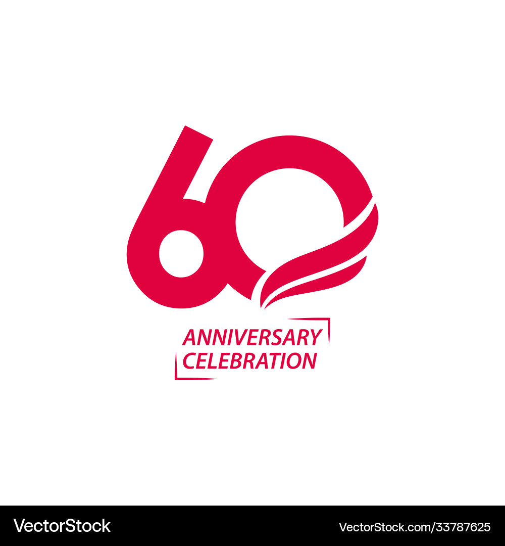 60 year anniversary celebration template design 60 year anniversary celebration template design vector image