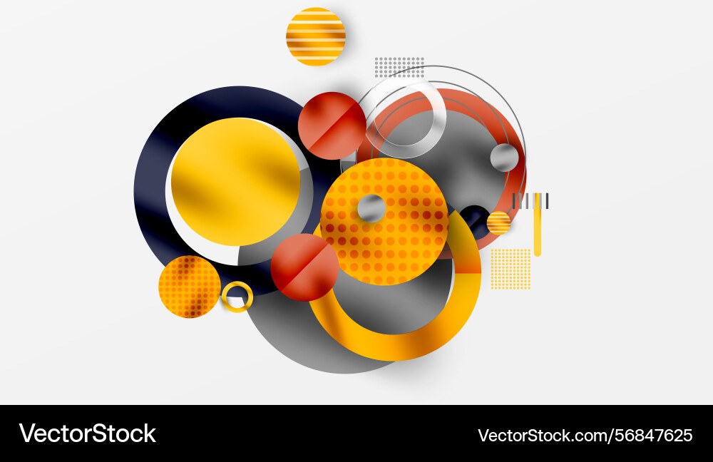 Abstract composition circles lines dots create Vector Image