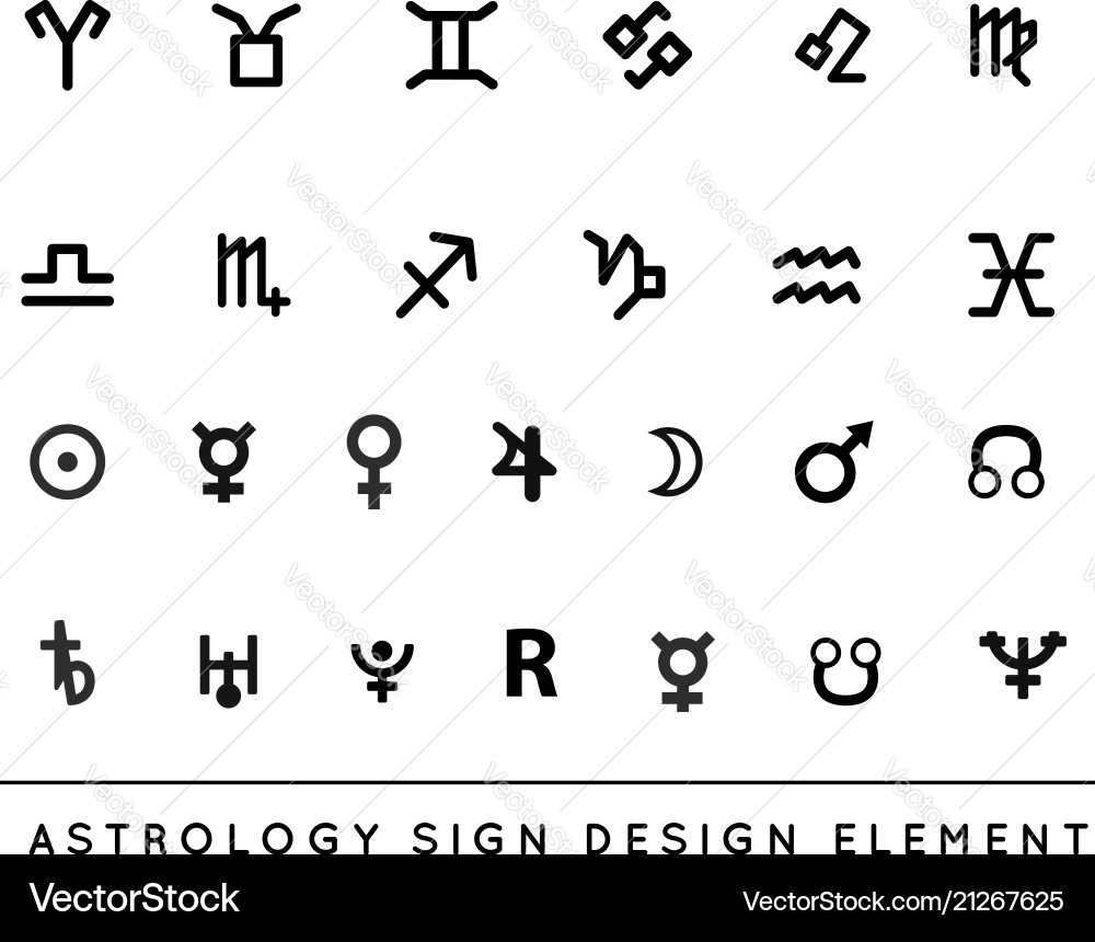 Astrological sign zodiac and planet set Astrological sign zodiac and planet set vector image