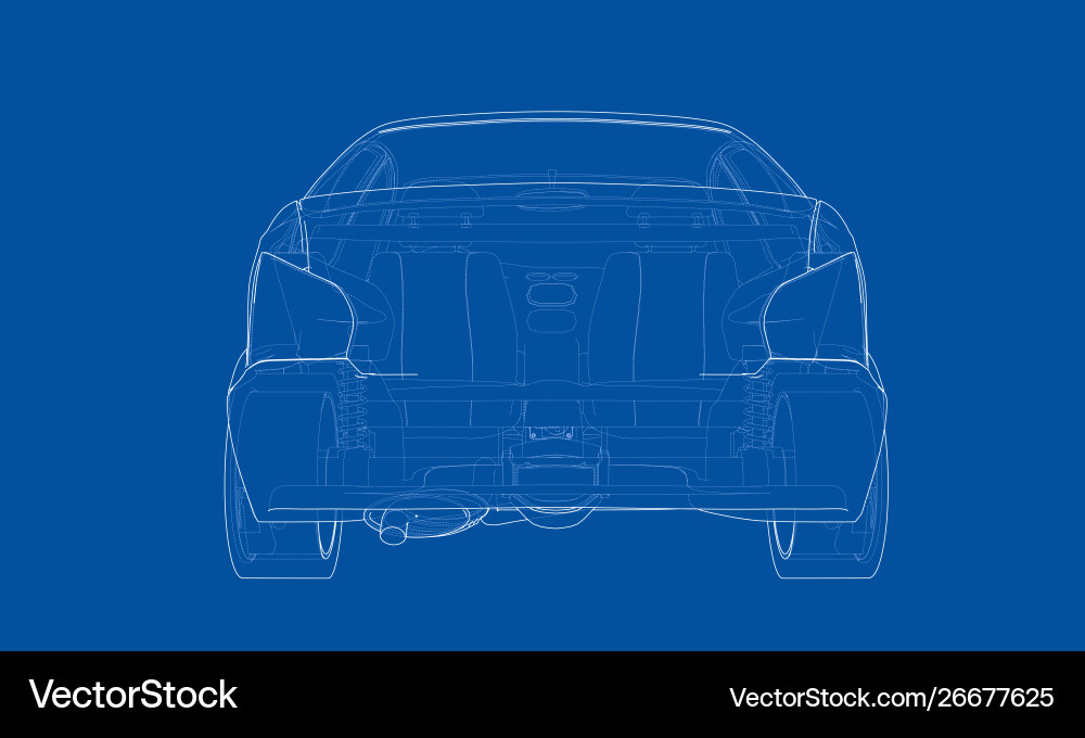 Concept car rendering 3d Vector Image