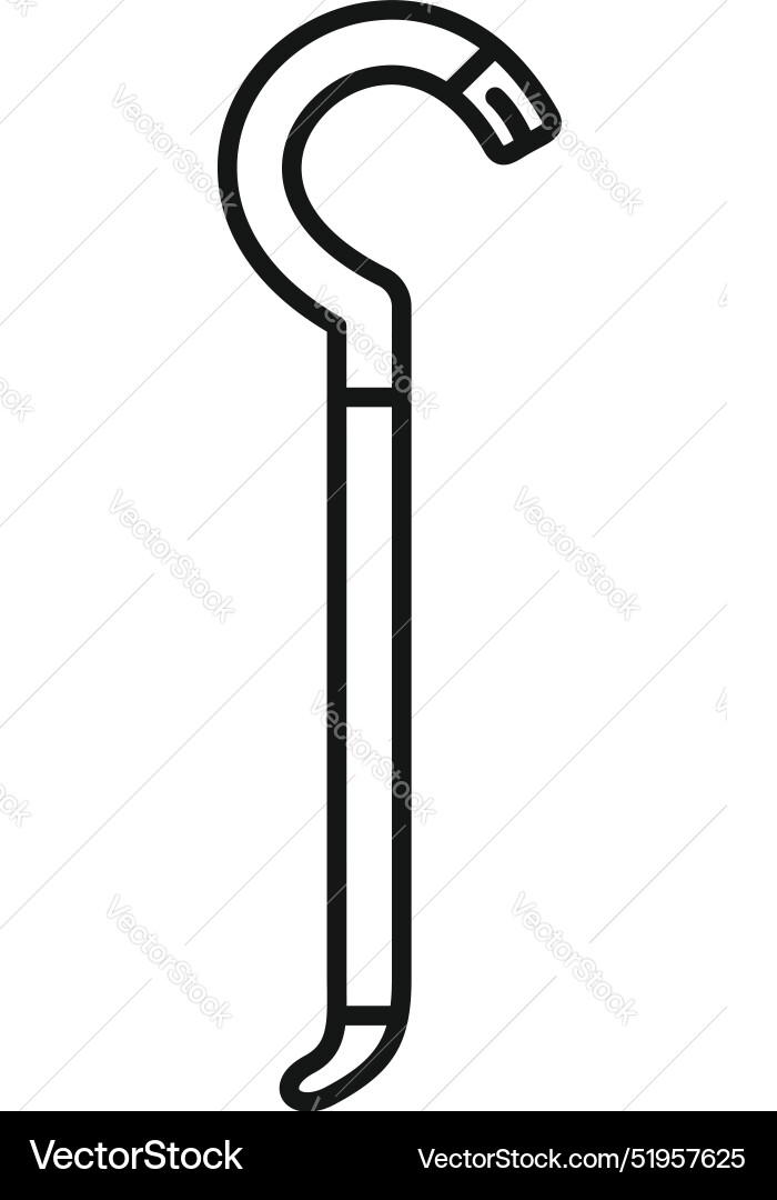 Crowbar tool forcing open something heavy icon Vector Image