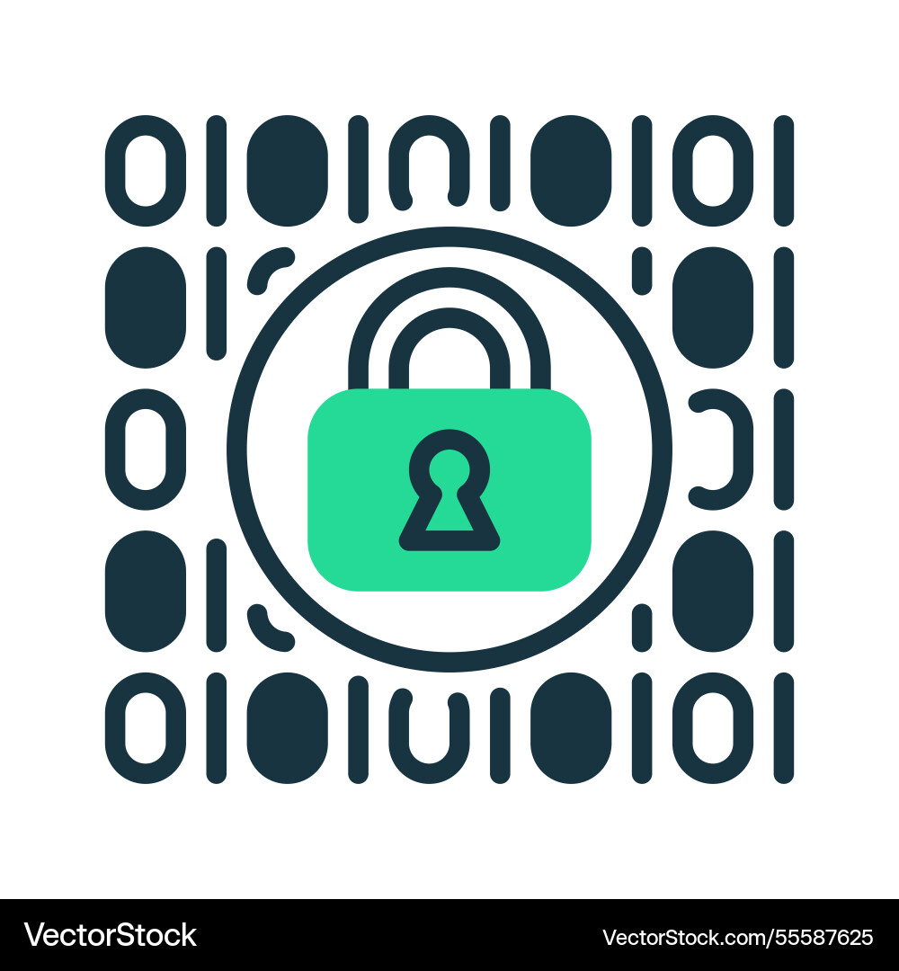 Data encryption line icon universal creative Vector Image