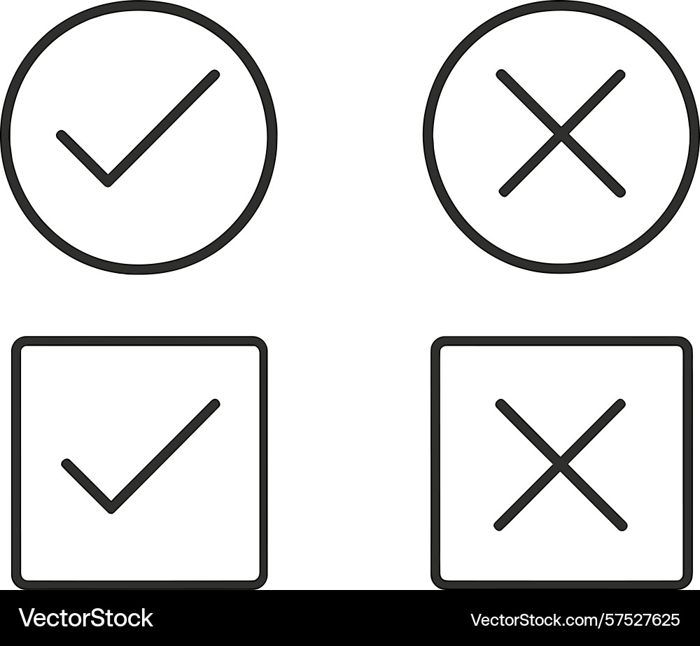 Symbols indicating selection with check marks Symbols indicating selection with check marks vector image