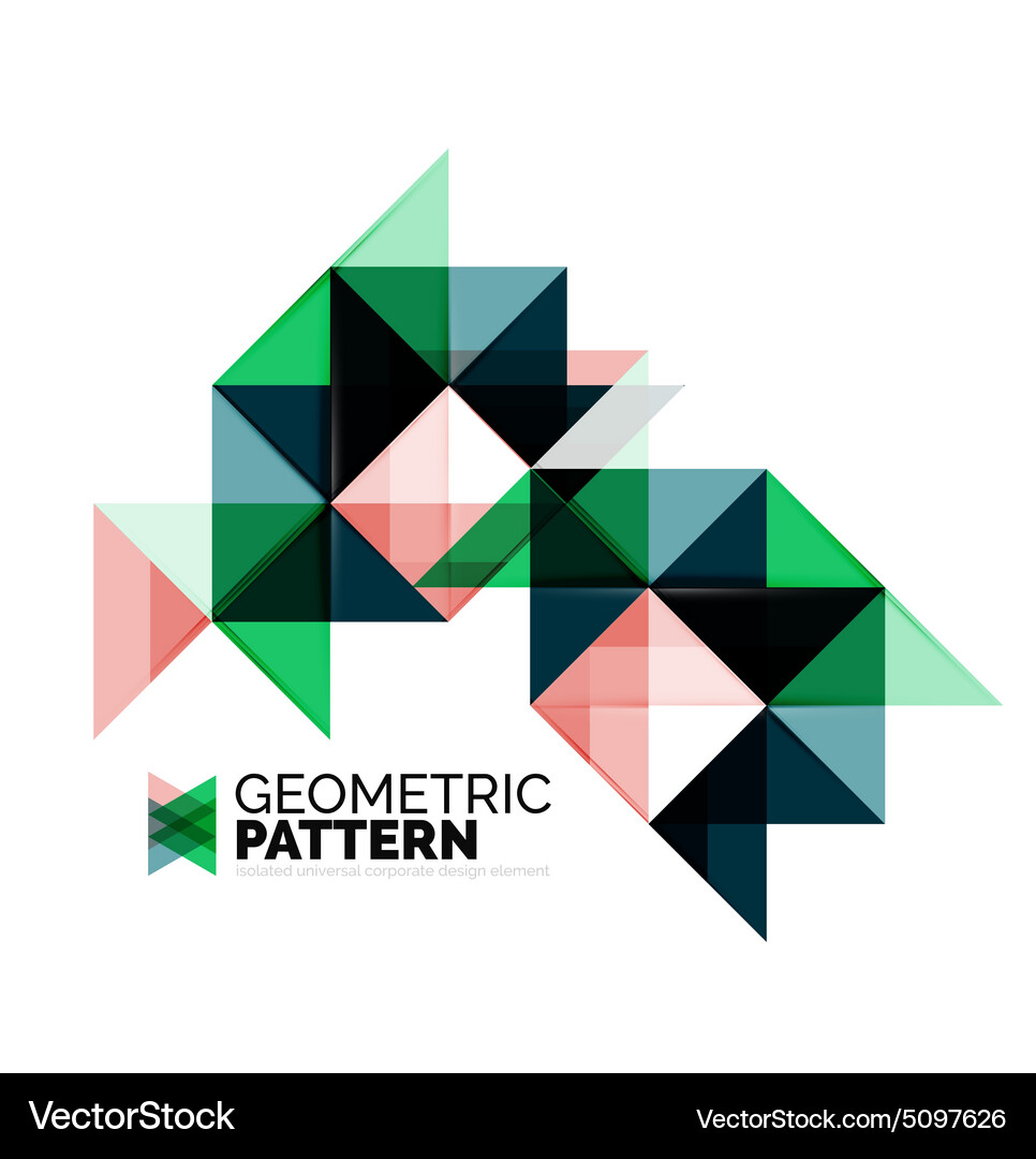 Geometric triangle mosaic pattern element isolated Vector Image