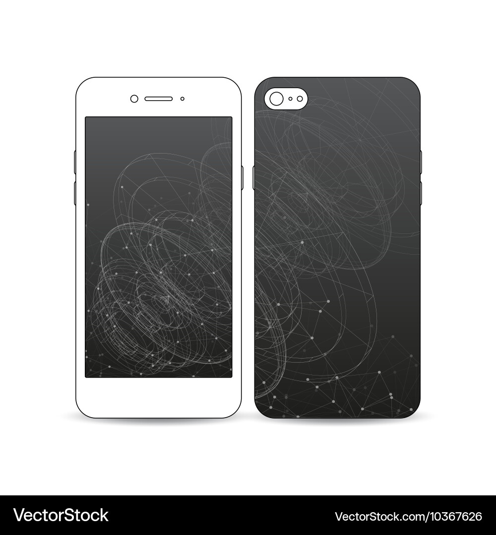 Mobile smartphone with an example of the screen vector image