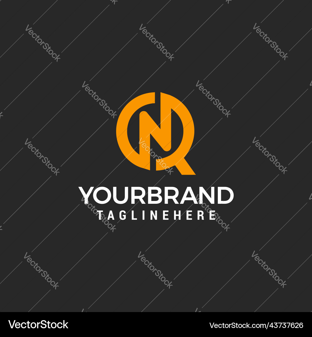 Qn nq linked logo line design template Vector Image