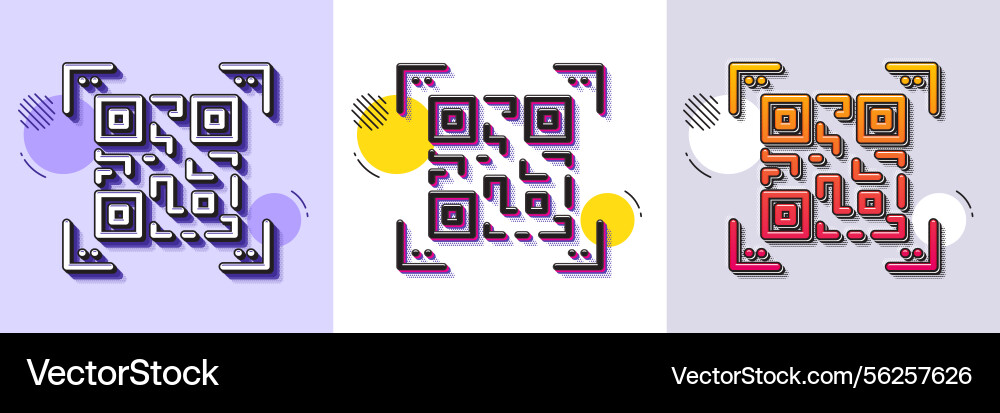 Qr code line icon scan barcode sign halftone Qr code line icon scan barcode sign halftone vector image