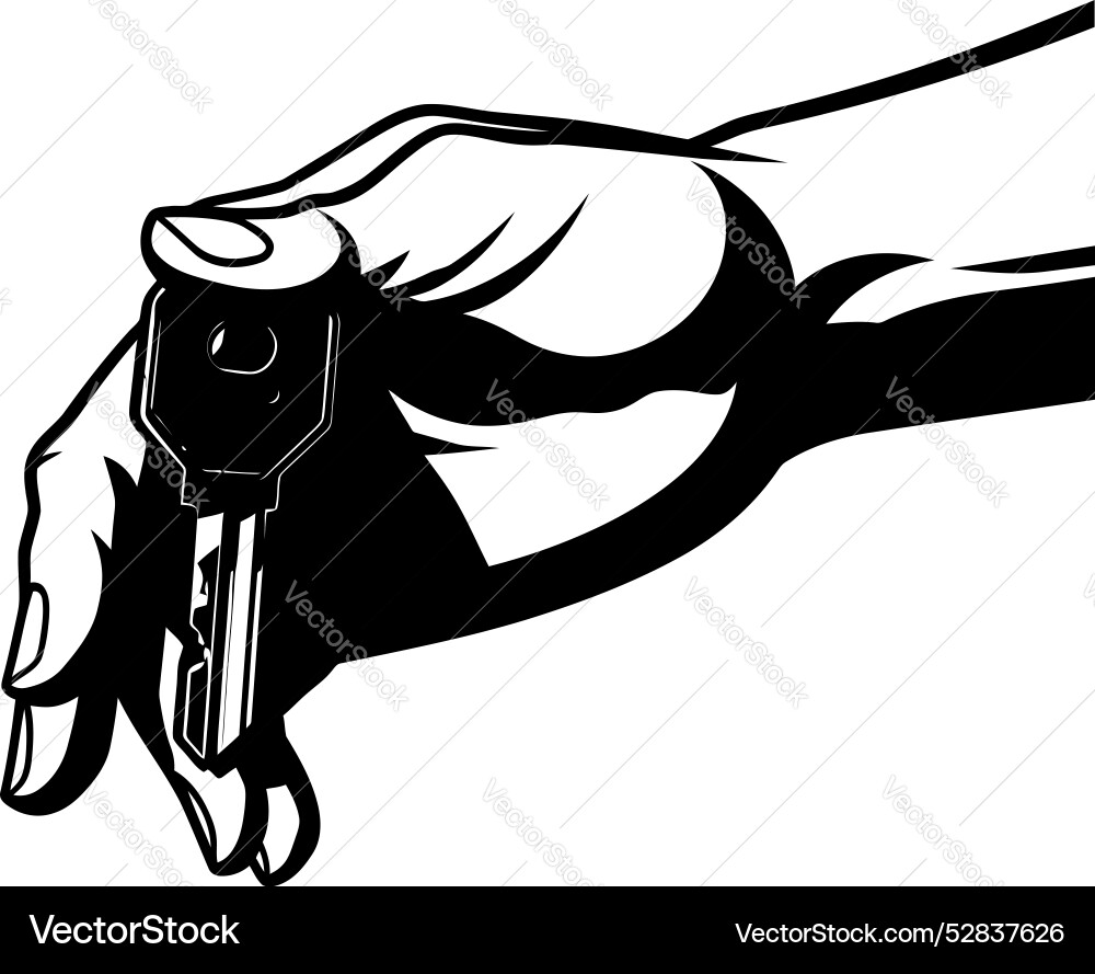 Secure reach key in hand design access granted Vector Image