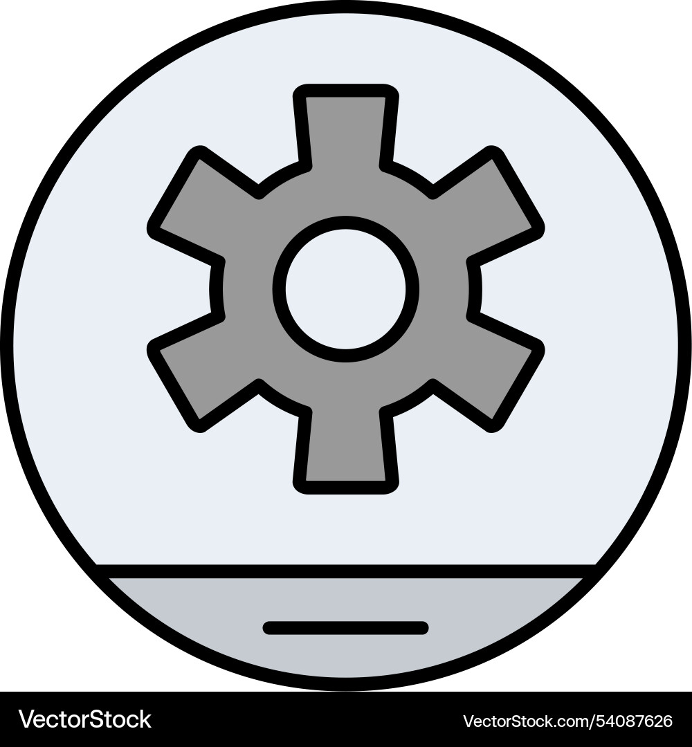 Setting line filled icon design Vector Image