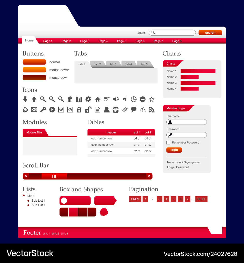 Web Elements & Templates Collection vector image