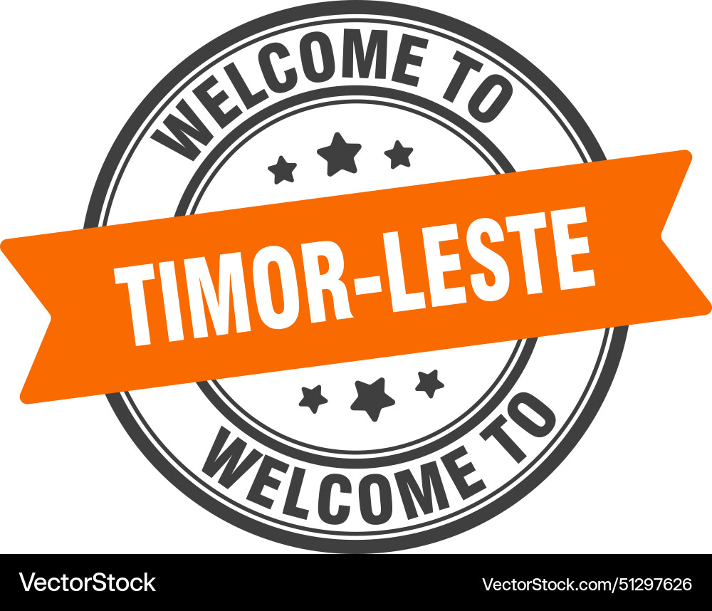 Welcome to timor-leste stamp round Royalty Free Vector Image