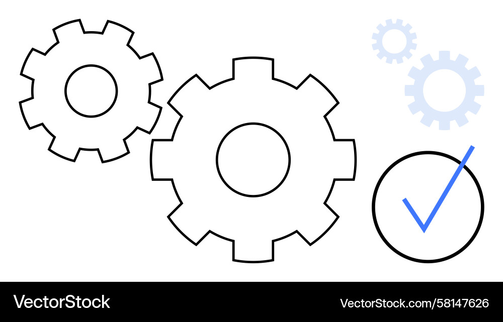 Workflow & Process Gears Vector Image