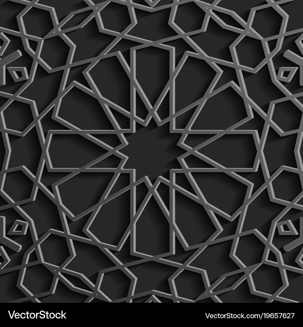 Background with 3d seamless pattern in islamic Vector Image