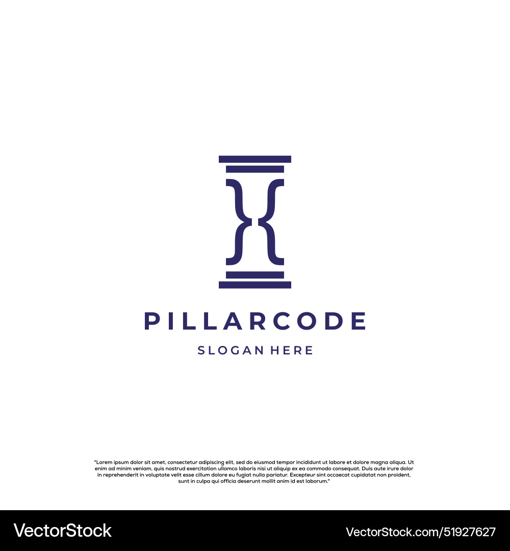 Code with pillar logo design template Code with pillar logo design template vector image