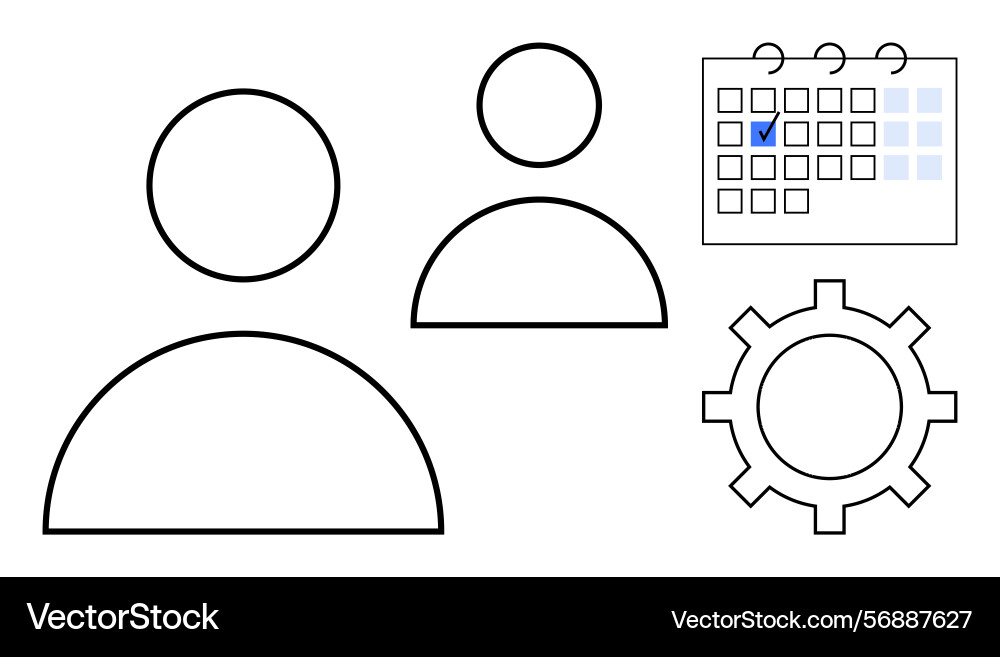 Collaboration and task management with calendar Collaboration and task management with calendar vector image